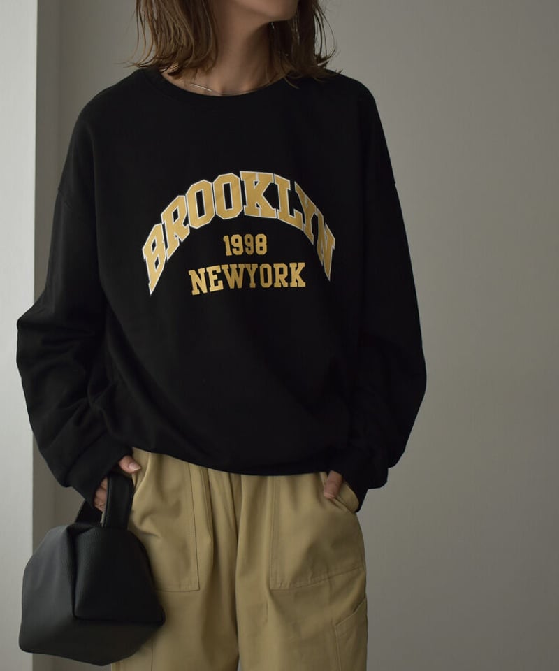 tops-02356 BROOKLYN カレッジロゴスウェット 杢グレー ブラック | L a...