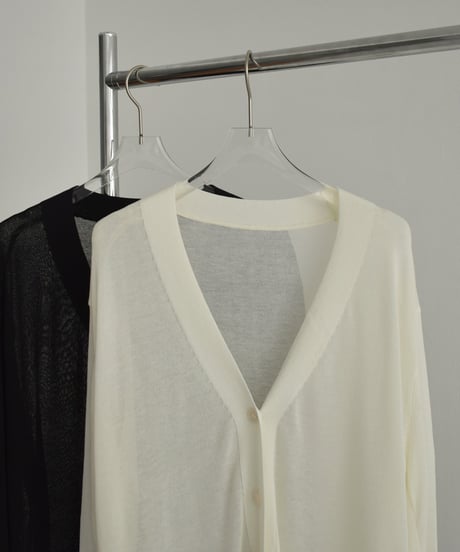 knit-02329　オーバーシアーカーディガン　ブラック