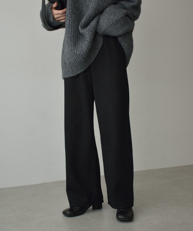 bottoms-02189 裏起毛リラックスニットパンツ エクリュ ベージュ  