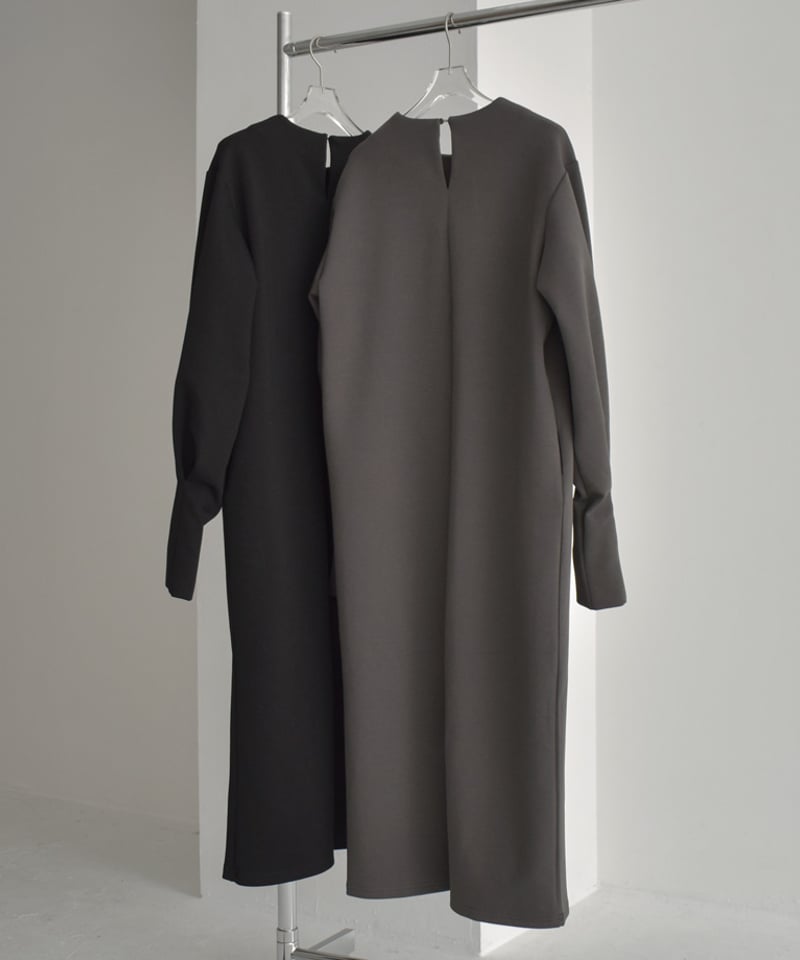 onepiece-12012 タックスリーブ ダンボールニット ワンピース