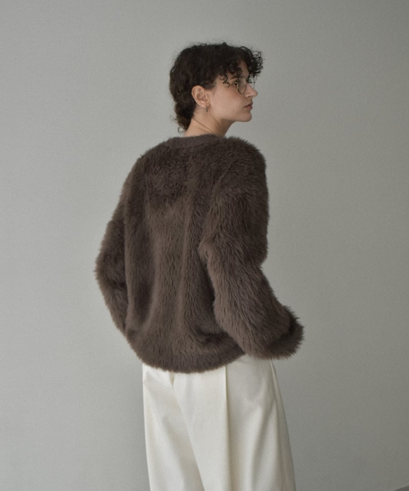 DIANTE シャギーニット　ガーデ knit-02338 シャギー ニット カーディガン ブラウン | L a v i s h G