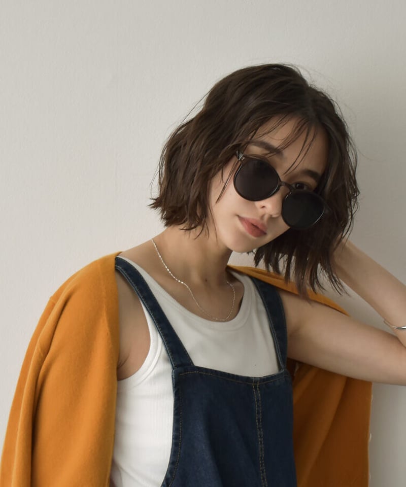 sunglasses-02036 UV400 クリアフレームサングラス ダークブラウン