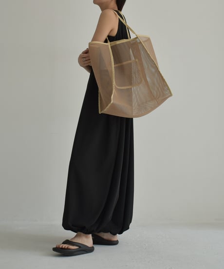 nh-bag2-02492　ビッグ シアーバッグ　モカベージュ　ブラック