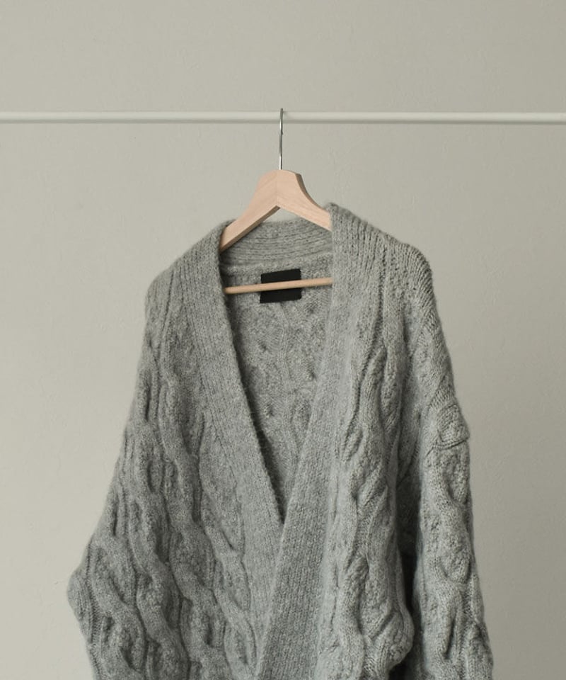 knit-02123 ウール混 ボリュームスリーブ ケーブル柄ニット knit-02123 ウール混 ボリュームスリーブ ケーブル柄ニット