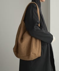 bag2-02659　ワンハンドル ブークレ バッグ　ブラウン　モカ　ブラック