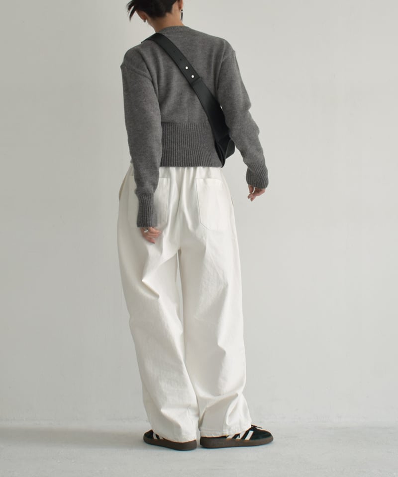 knit-02277 くるみボタン カーディガン グレー ブラック | L knit-02277 くるみボタン カーディガン グレー ブラック | L