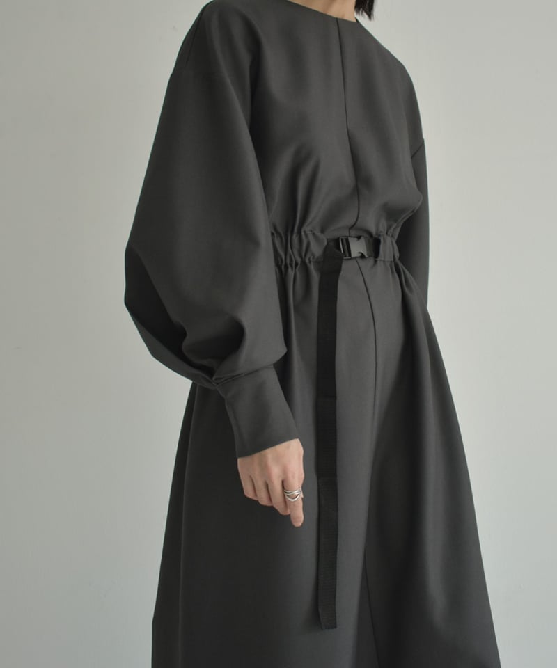 onepiece-12013 ウエストベルト ワンピース グレー ブラック | L a v i