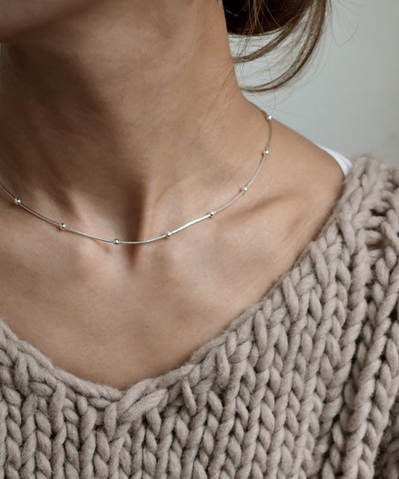 mb-necklace2-02017 SV925 シルバーボール&スネークチェーン