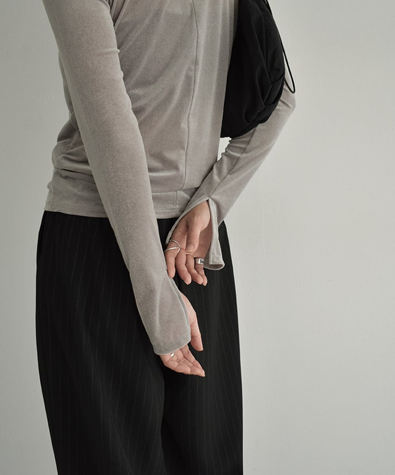tops-04148 日本製 シアーベロア トップス エクリュ グレー tops-04148 日本製 シアーベロア トップス エクリュ グレー