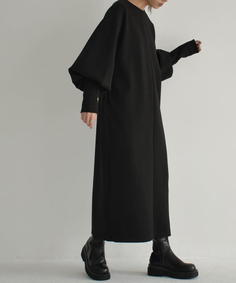 onepiece-12012 タックスリーブ ダンボールニット ワンピース