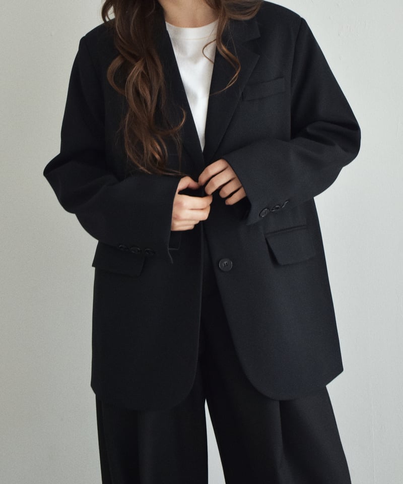 jacket-02029 オーバーサイズ テーラード ジャケット ブラック | L a v