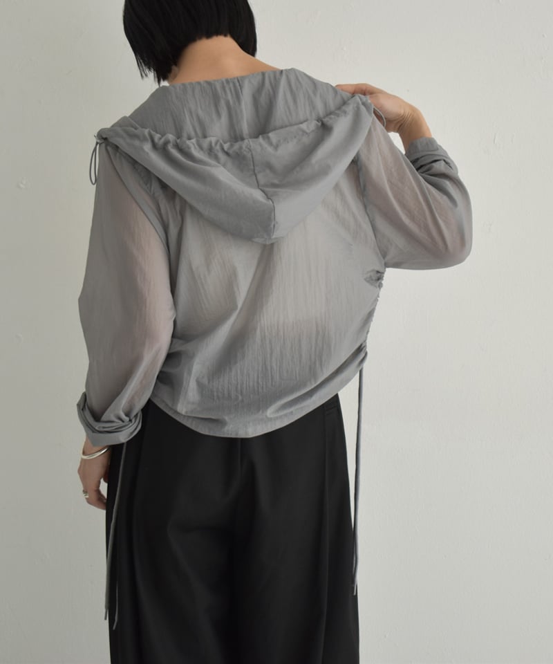 outer-02090 シャーリング シアーブルゾン ホワイト グレー | L a v i s