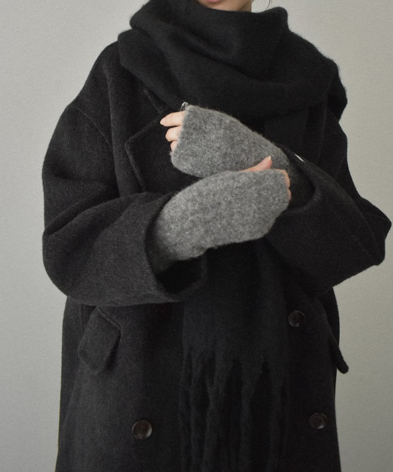 mb-gloves-02015 ウール混 リブ ニット アームウォーマー エクリュ