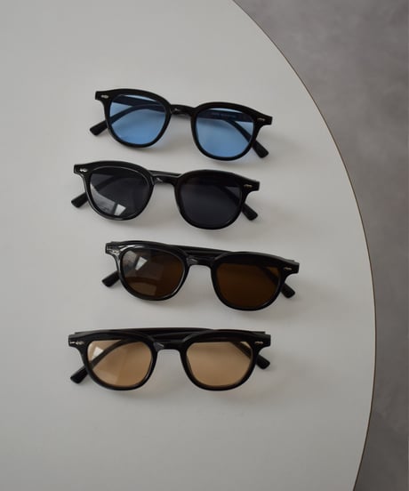sunglasses-02043　UV400　ブラックフレーム サングラス　ライトブラウン　ダークブラウン　ブルー　ブラック