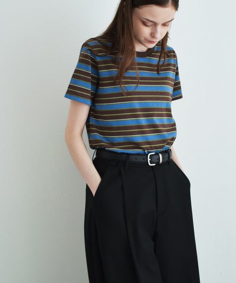 nh-belt-02041　シルバーバックル レザー ベルト　ブラック
