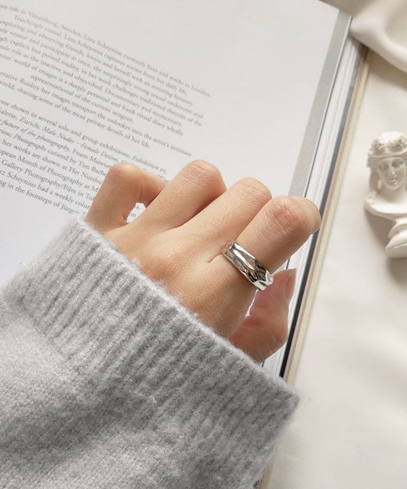 mb-ring2-02034 SV925 ハンマードデザインリング シルバー925 | L