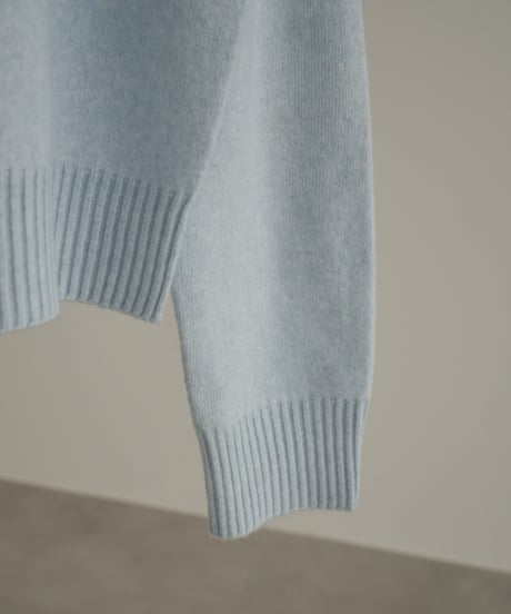 knit-02372　クルーネック コンパクト ニット カーディガン　オフホワイト　イエロー　ピンク　ブルー　グレー　ブラック