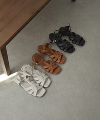shoes-02154　 ストラップ グルカサンダル　エクリュ　ブラウン　ブラック