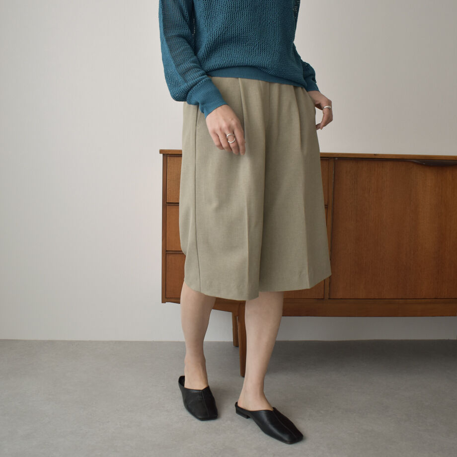 bottoms-04050 日本製 リネンライク 防シワ 接触冷感 ショート