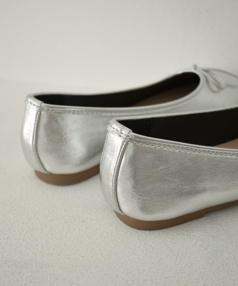 shoes-02172 フラットパンプス シルバー ブラック | L a v i s h shoes-02172 フラットパンプス シルバー ブラック | L a v i s h