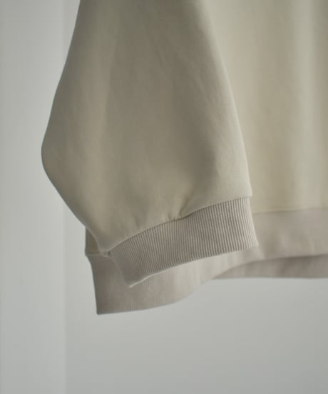 tops-02452　7分袖 スウェットプルオーバー　エクリュ　ネイビー
