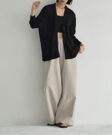 knit-02329　オーバーシアーカーディガン　ブラック