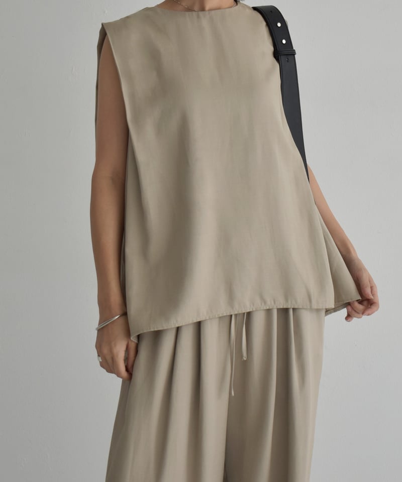 トップス an_1201 tops-12013 ショルダータック ノースリーブ トップス 《セットアップ