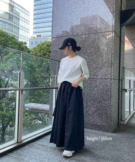 tops-02474　ステッチデザイン ダンボール プルオーバー　ホワイト　ブラック