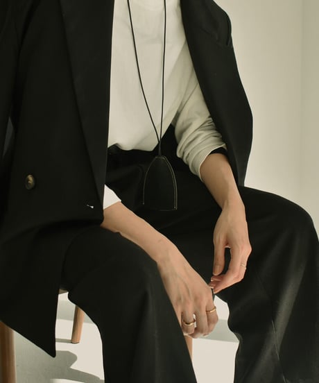 mb-necklace2-02068　牛革　レザーキークロシェットネックレス　ブラック　ヌメ　キャメル　ダークブラウン　☆WA04