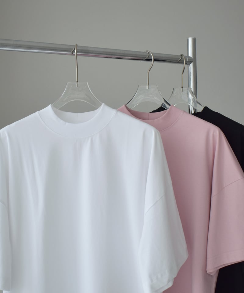 nh-tops-02604 ハーフスリーブ ボックス Tシャツ ホワイト ピンク