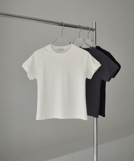 nh-tops-02489　ラグランスリーブ　Tシャツ　チャコール　ブラック