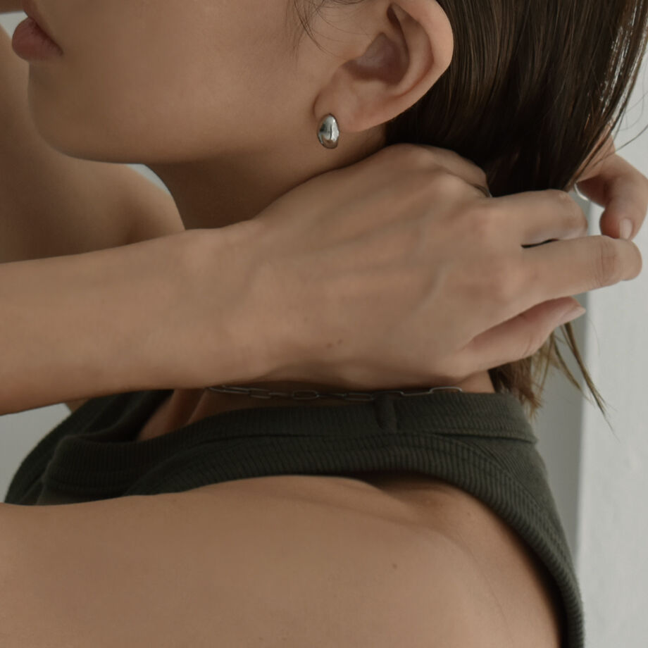 mb-pierce2-02446 ステンレス ドロップピアス シルバー ゴールド | L a