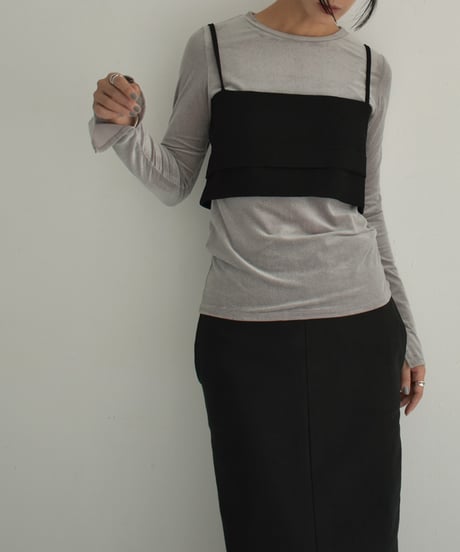 nh-tops-02507　バックストラップ ビスチェ　グレー　モカ　ブラック