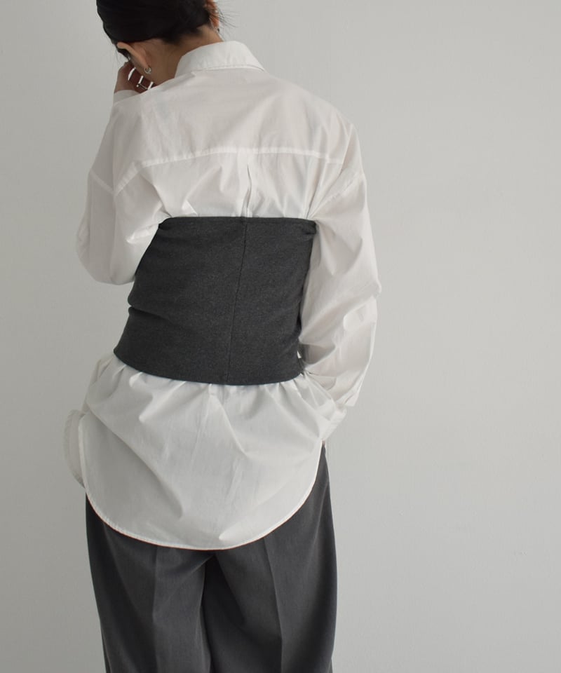 nh-knit-02267 ジップニット ビスチェ チャコール | L a v i s h G