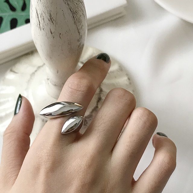 mb-ring2-02070 SV925 ダブルティアドロップリング シルバー925 | L