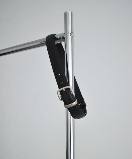 nh-belt-02041　シルバーバックル レザー ベルト　ブラック