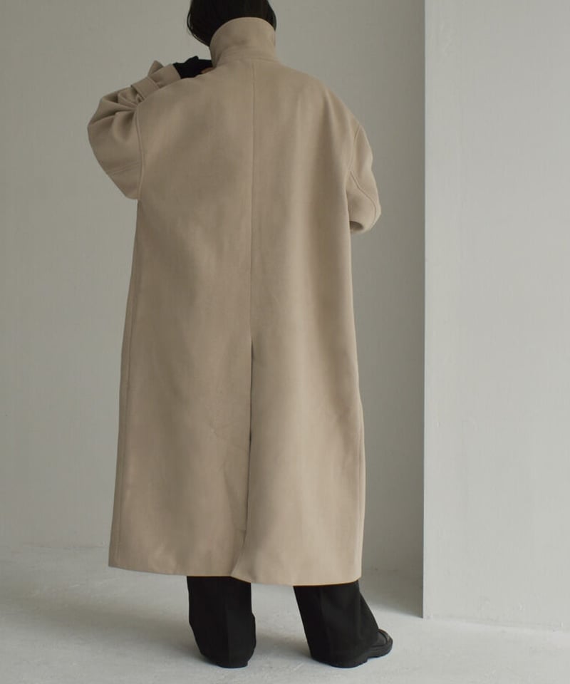coat-12001 ウールブレンド ステンカラーコート ベージュ モカ coat-12001 ウールブレンド ステンカラーコート ベージュ モカ