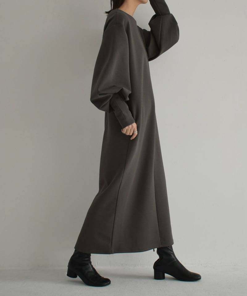 onepiece-12012 タックスリーブ ダンボールニット ワンピース