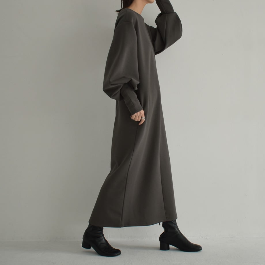 onepiece-12012 タックスリーブ ダンボールニット ワンピース 