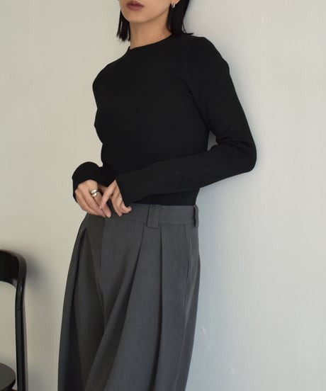 knit-02304　バックオープン フィット ニット　ダークグレー　ブラウン　ブラック