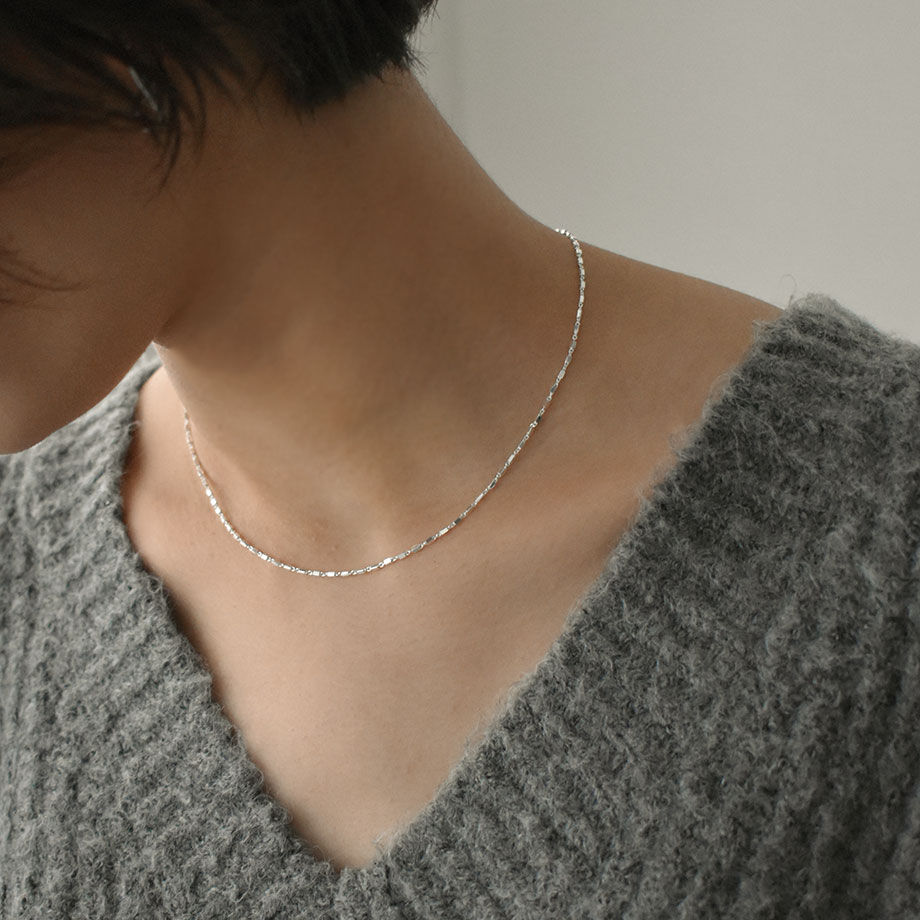 mb-necklace2-02060 SV925 ブロックチェーンネックレス シルバー