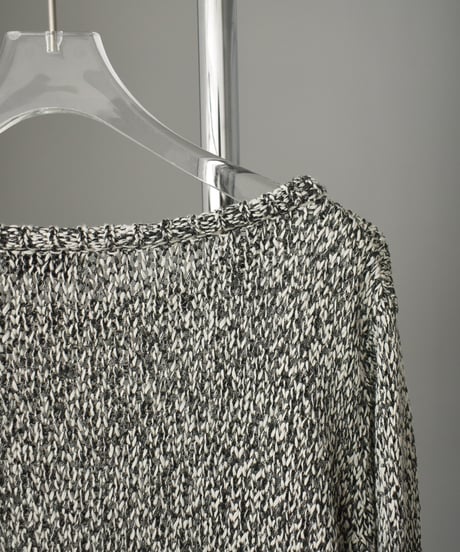 knit-02341　ローゲージ ルーズニット　エクリュ　ブラック