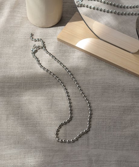 mb-necklace2-02033　日本製　ボールチェーン ネックレス　5mm玉　ショートタイプ　☆WA04