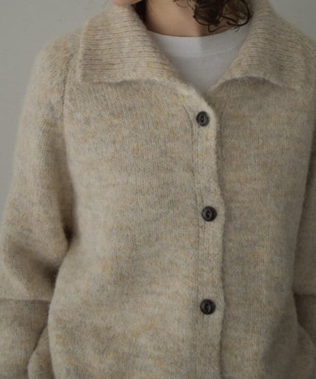 knit-02364　2wayカラー ニット トップス　ベージュ　グレー