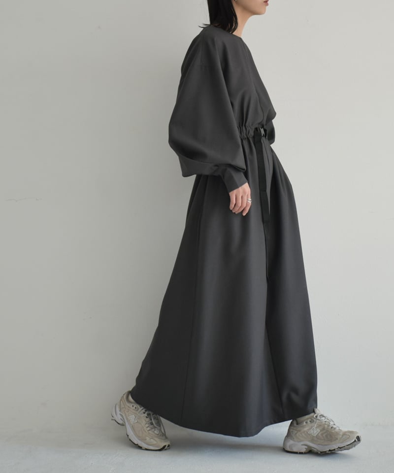 onepiece-12013 ウエストベルト ワンピース グレー ブラック | L a v i