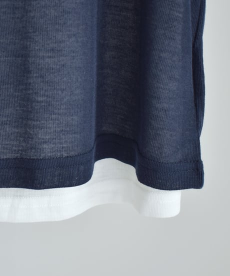 nh-tops-02610　シアー レイヤード タンクトップ セット　ブルー　グレー　ネイビー