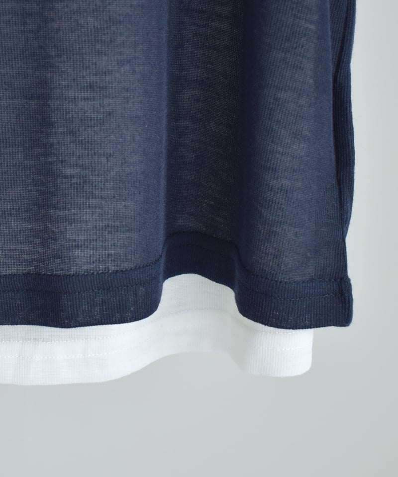 nh-tops-02610 シアー レイヤード タンクトップ セット ブルー グレー