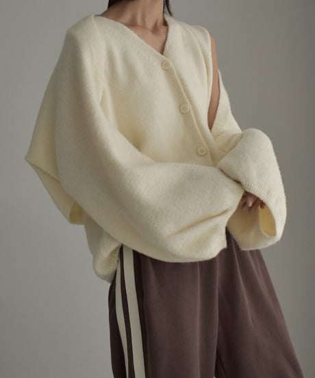 knit-02245　ボリュームスリーブ ショートボレロ　ニットベストセット　エクリュ　グレー　ブラック