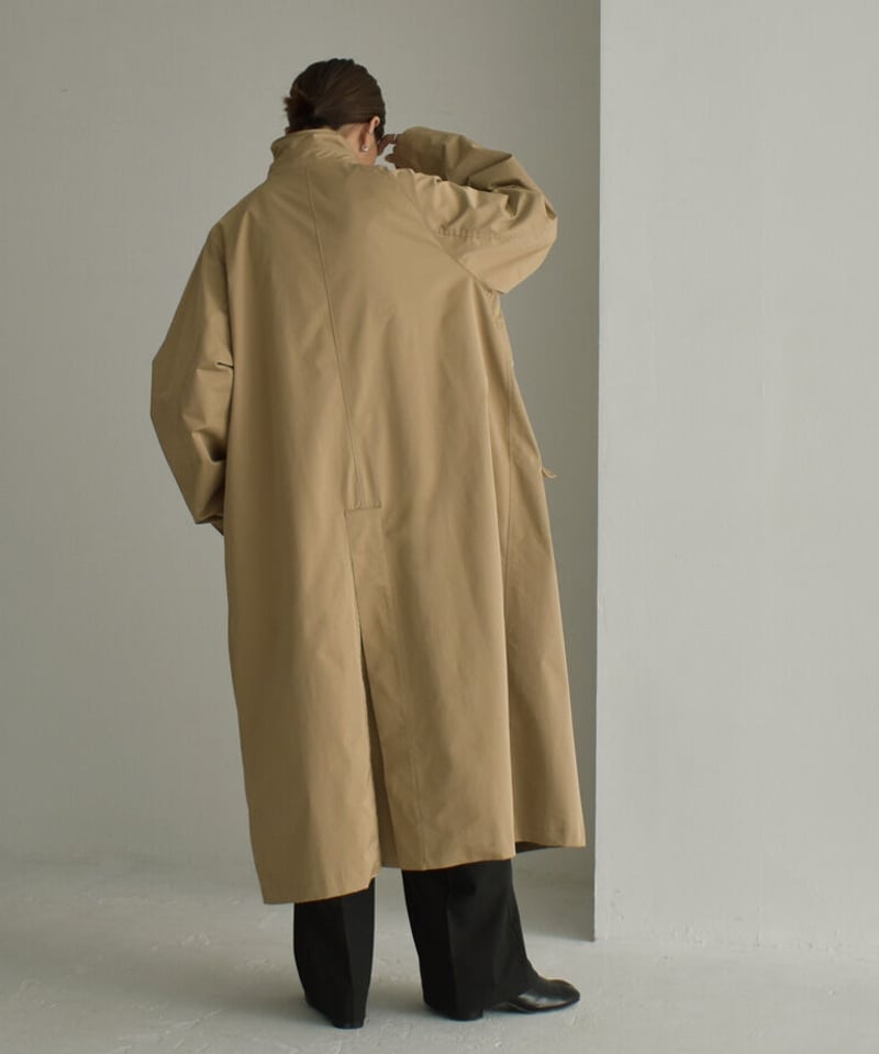 coat-13001 撥水 ステンカラーコート ベージュ カーキ | L coat-13001 撥水 ステンカラーコート ベージュ カーキ | L