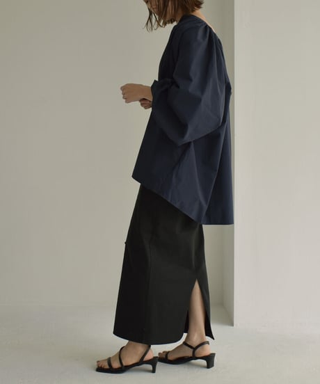 tops-02389　2way ギャザーブラウス　ネイビー